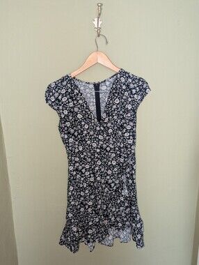J. Crew Navy Floral Print Dress